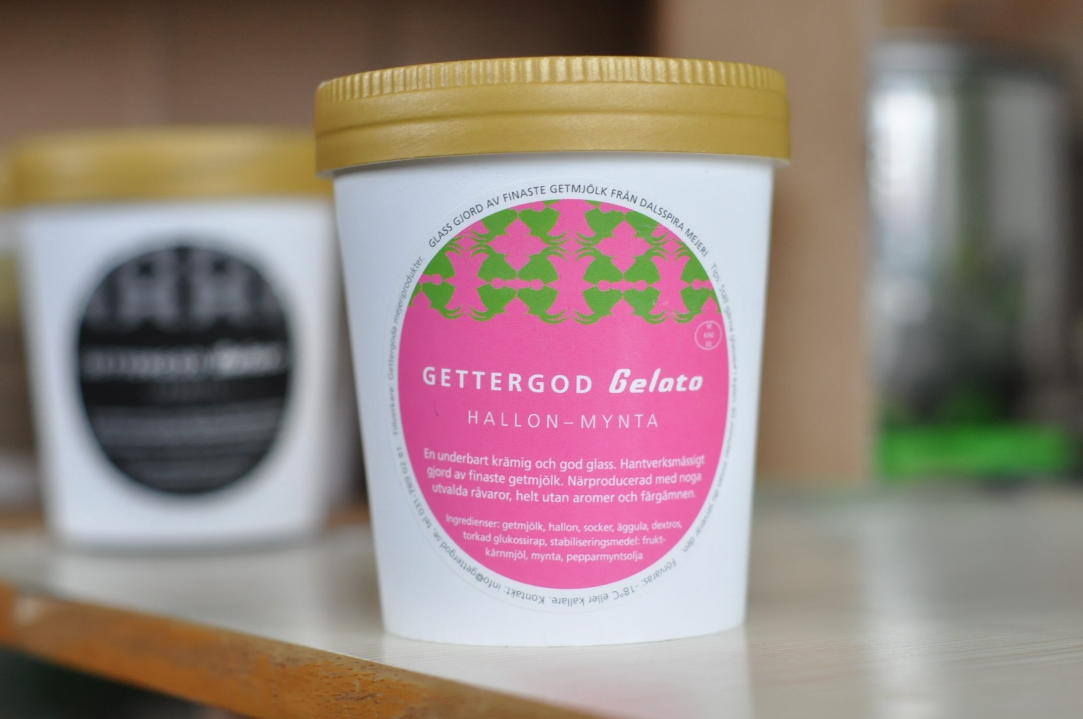 Gettergod Gelato Hallon-Mynta