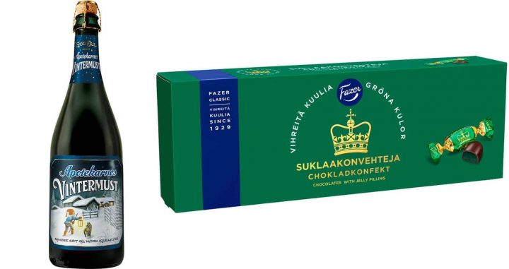 Apotekarnes vintermust och fazer gröna kulor chokladpraliner