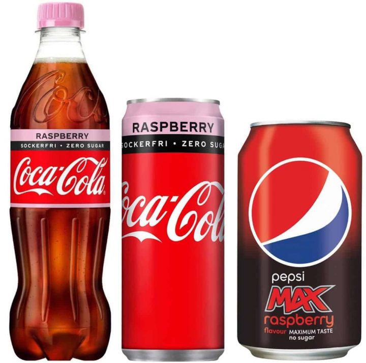 Coca-Cola Zero Raspberry och Pepsi Max Raspberry