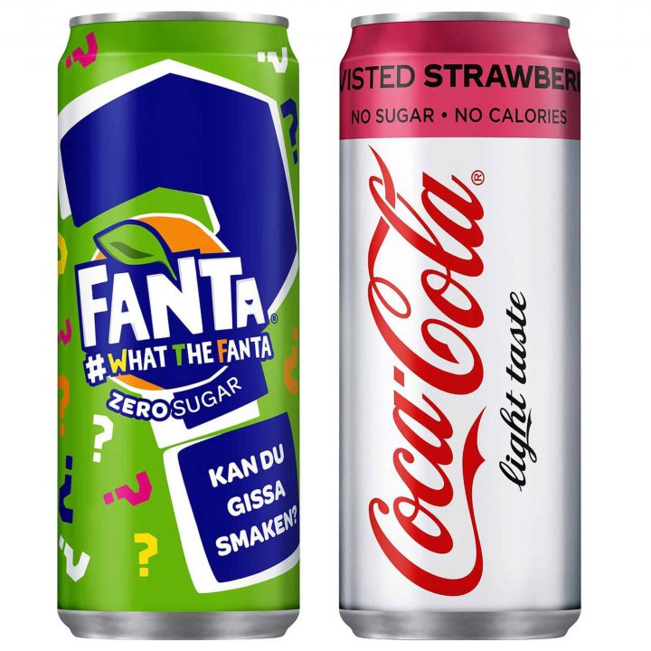 Fanta What The Fanta och Coca-Cola Light Strawberry